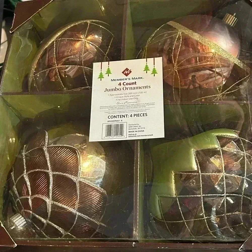 Members Mark 4 Count Jumbo Ornaments